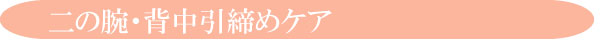 二の腕・背中引締めケア