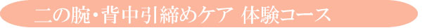 二の腕・背中引締めケア体験コース